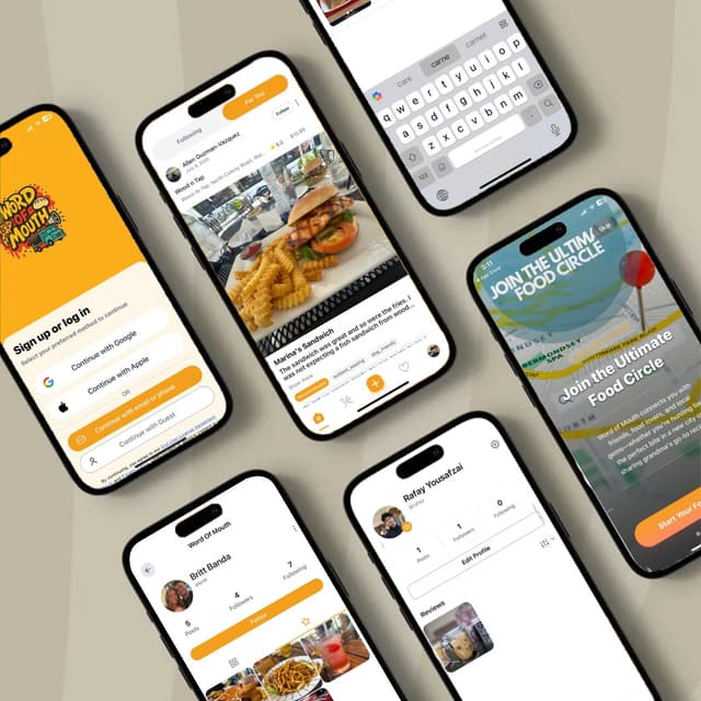 Word of Mouth App Interface